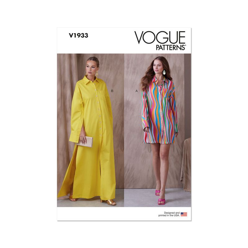 Patron Vogue 1933 A5 - Robe femme trapèze, boutonnage frontal