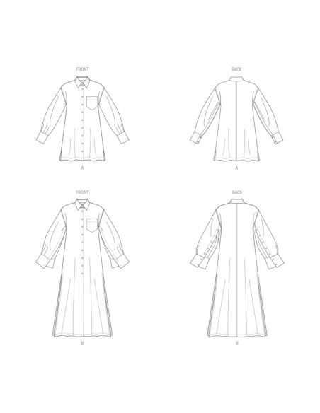 Patron Vogue 1933 A5 - Robe femme trapèze, boutonnage frontal