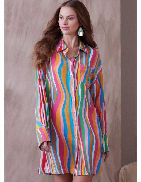 Patron Vogue 1933 A5 - Robe femme trapèze, boutonnage frontal