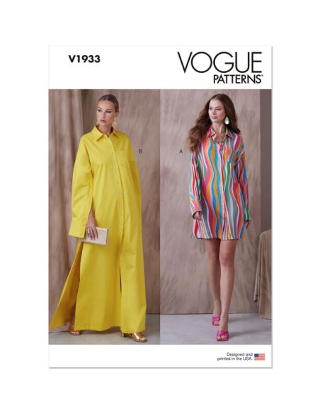 Patron Vogue 1933 F5 - Robe femme trapèze, boutonnage frontal