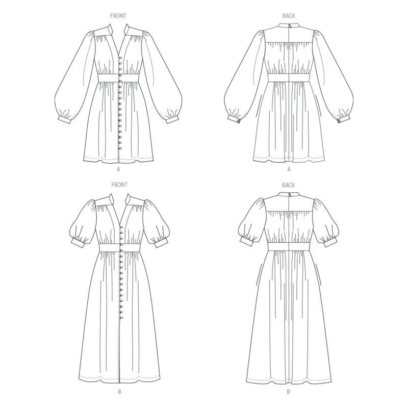 Patron Vogue 1934 B5 - Robe femme avec col