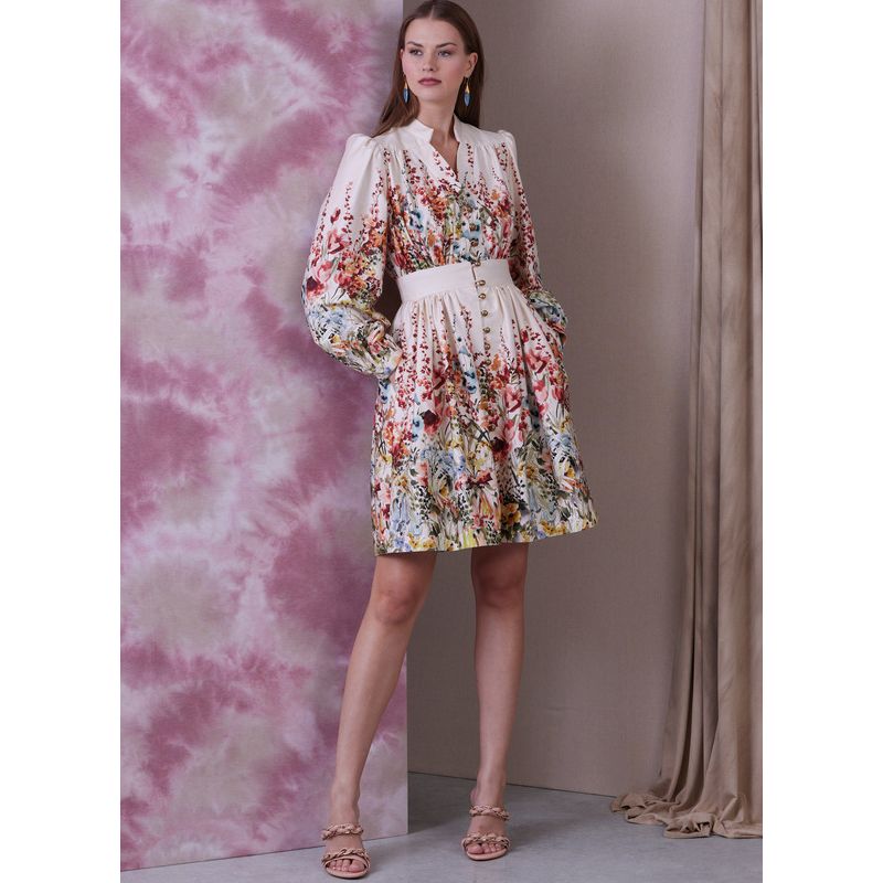 Patron Vogue 1934 Y5 - Robe femme avec col