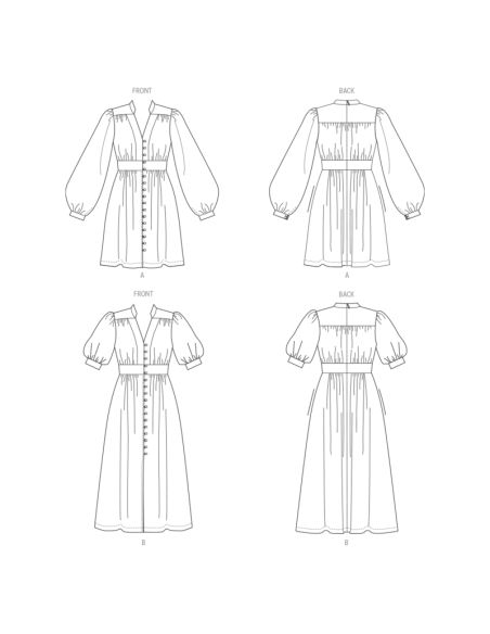 Patron Vogue 1934 Y5 - Robe femme avec col