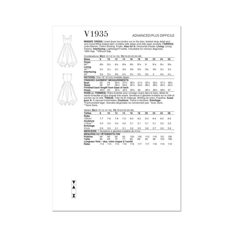 Patron Vogue 1935 B5 - Robe avec corsage dans le biais