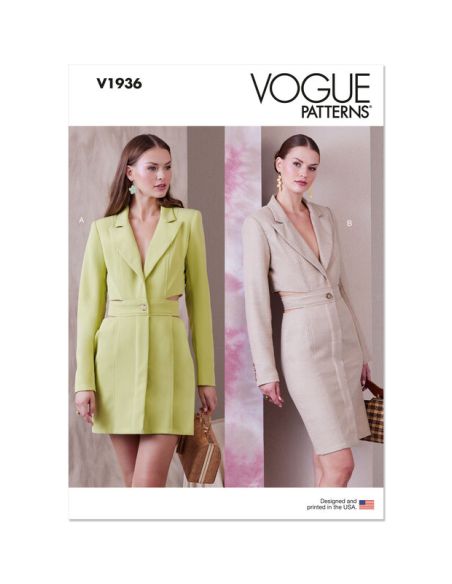 Patron Vogue 1936 A5 - Robe-blazer femme