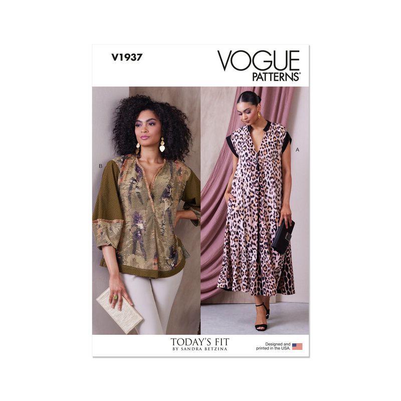 Patron Vogue 1937 - Robe-tunique plissée
