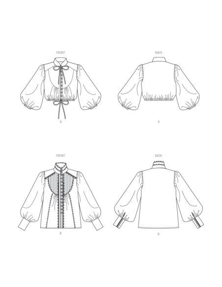 Patron Vogue 1939 Y5 - Haut évasé, manches bouffantes