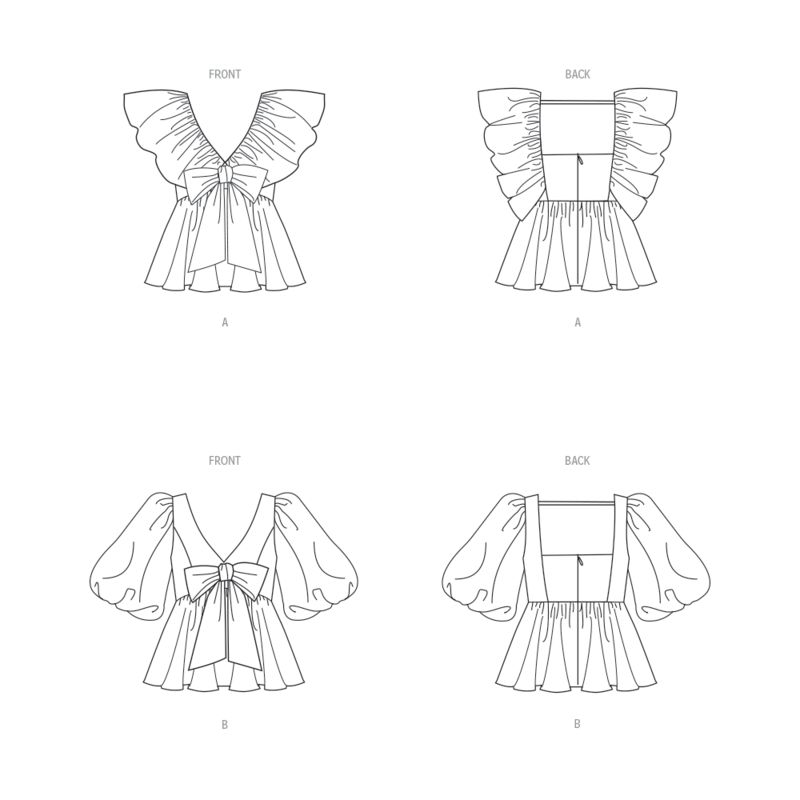 Patron Vogue 1940 A5 - Haut empire doublé