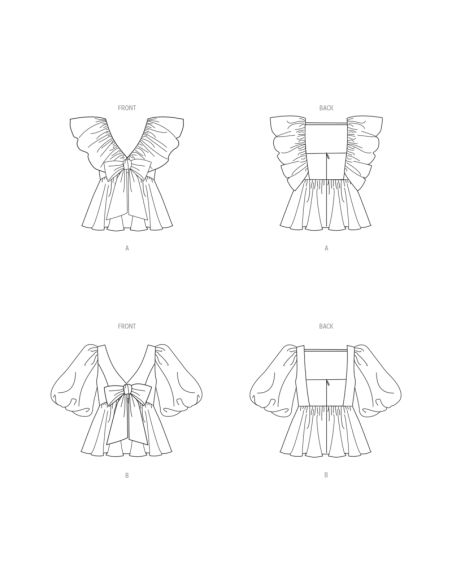 Patron Vogue 1940 A5 - Haut empire doublé