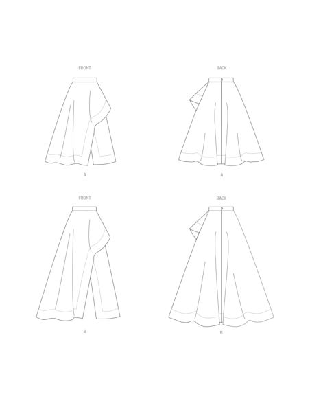 Patron Vogue 1941 B5 - Jupe asymétrique ample