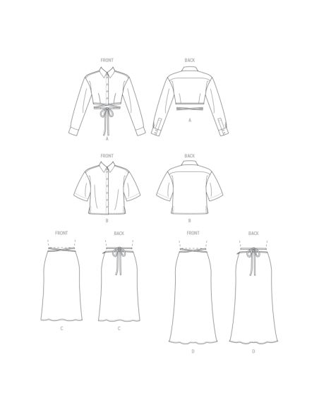 Patron Vogue 1944 E5 - Haut emmanchure basse & jupe