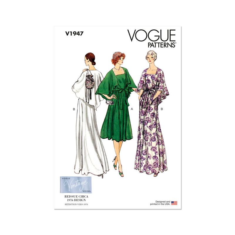 Patron Vogue 1947 B5 - Robe vintage soirée