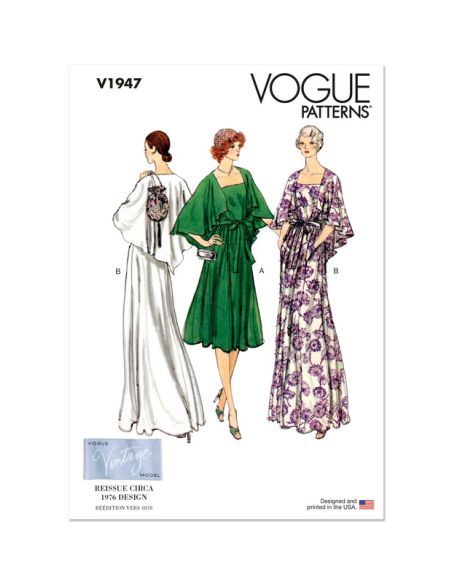 Patron Vogue 1947 B5 - Robe vintage soirée