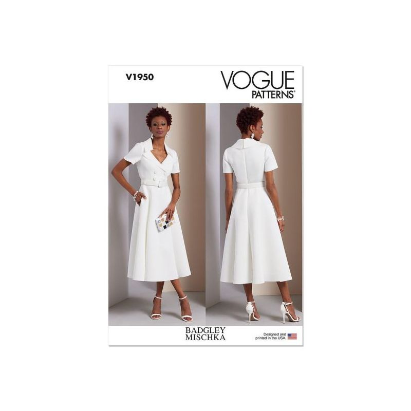 Patron Vogue 1950 A5 - Robe évasée doublée