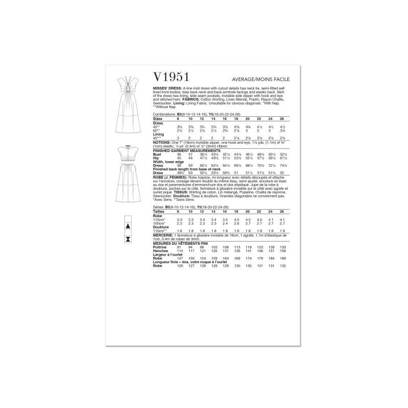 Patron Vogue 1951 B5 - Robe trapèze