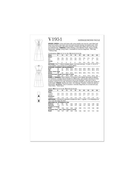 Patron Vogue 1951 B5 - Robe trapèze