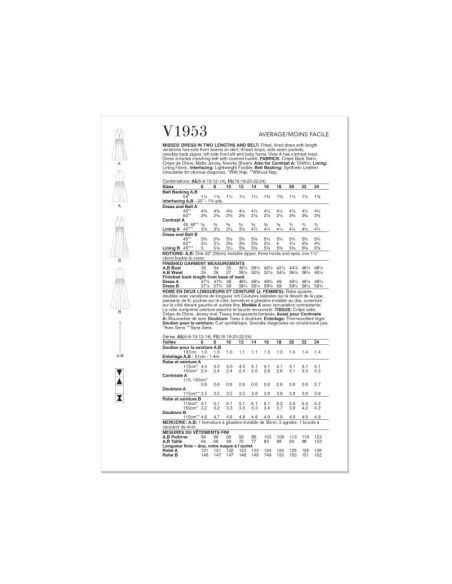 Patron Vogue 1953 F5 - Robe ajustée