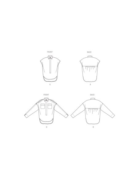 Patron Vogue 1954 B5 - Hauts amples