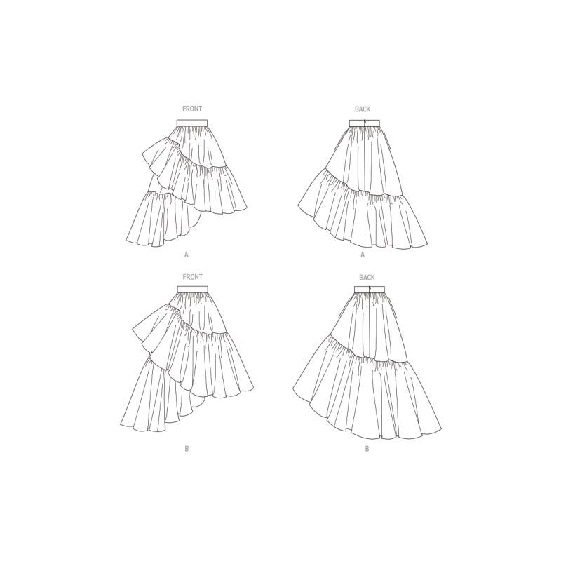 Patron Vogue 1957 Y5 - Jupe asymétrique