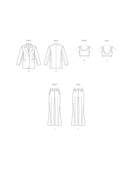 Patron Vogue 1960 B5 - Veste, haut et pantalon