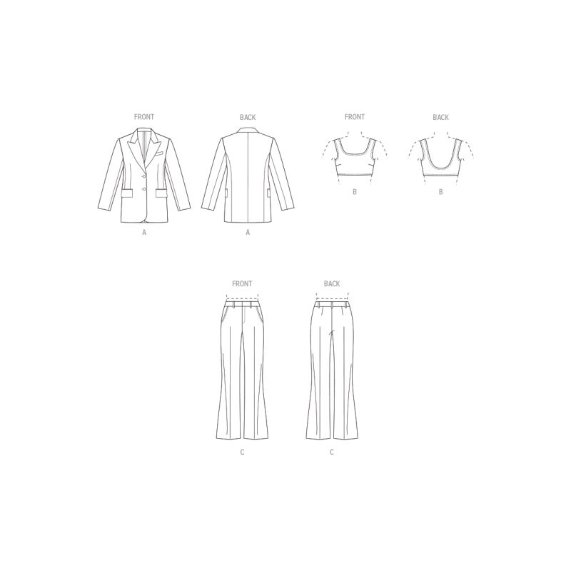 Patron Vogue 1960 Y5 - Veste, haut et pantalon