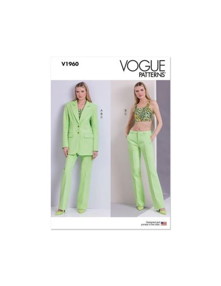 Patron Vogue 1960 Y5 - Veste, haut et pantalon
