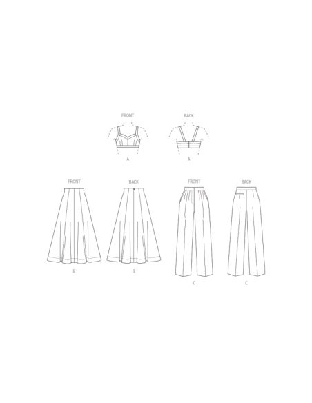 Patron Vogue 1961 AX5 - Haut, jupe et pantalon