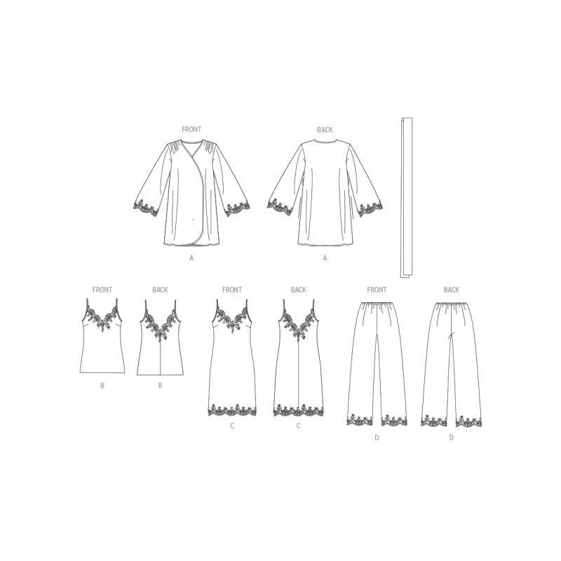 Patron Vogue 1962 F5 - Robe de chambre, camisole, jupon et pantalon