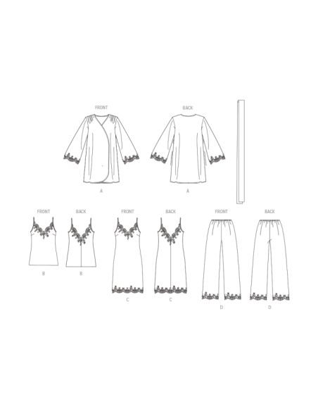 Patron Vogue 1962 F5 - Robe de chambre, camisole, jupon et pantalon