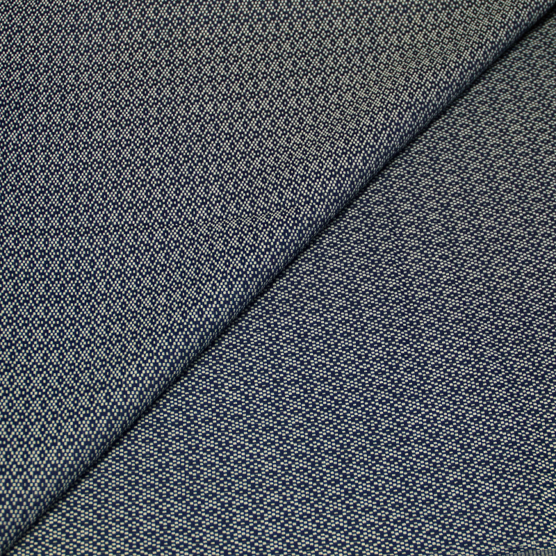 Jean's tweed 100% coton - Marine & écru