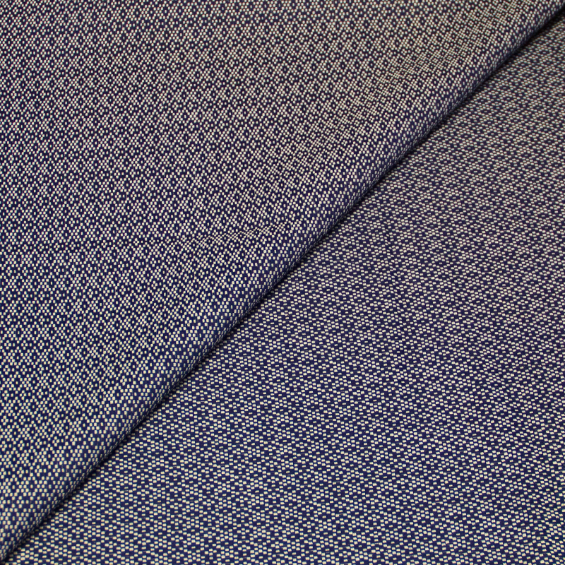 Jean's tweed 100% coton - Bleu & blanc cassé