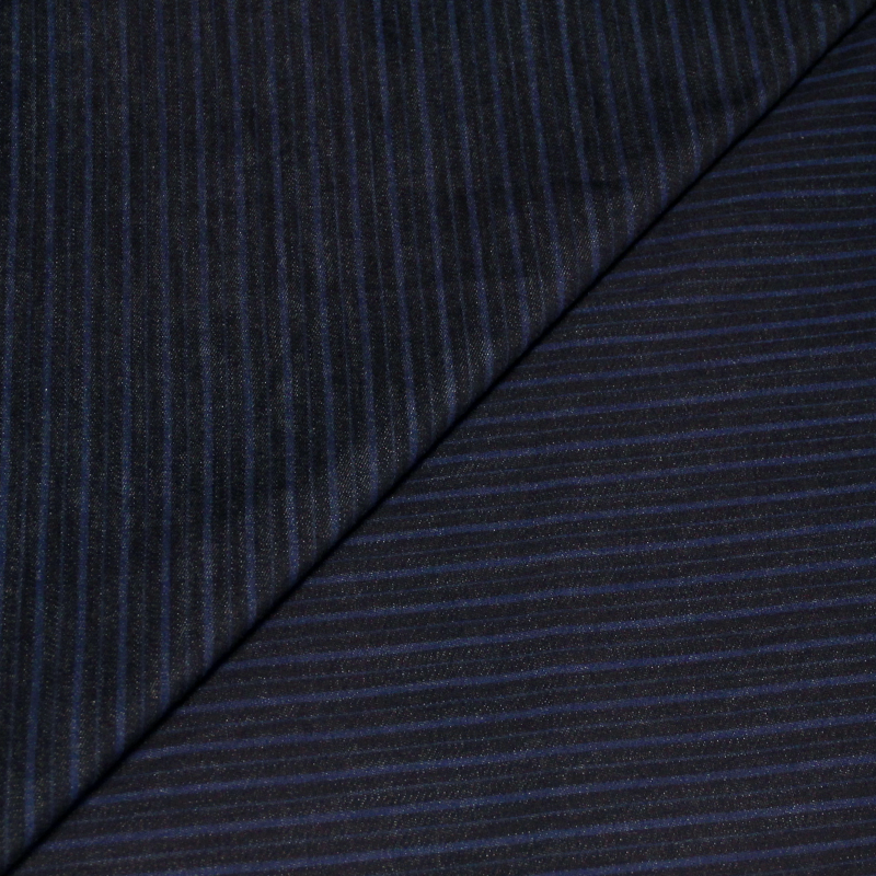 Jean's coton & élasthanne - Rayure bleu
