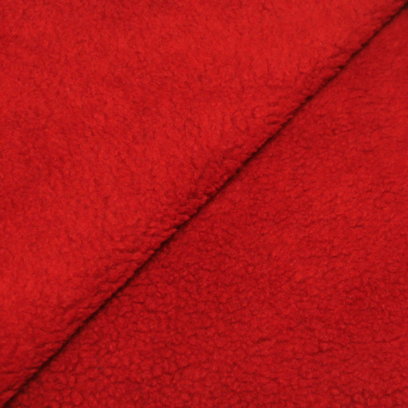 Tissu mouton laine & acrylique - Rouge