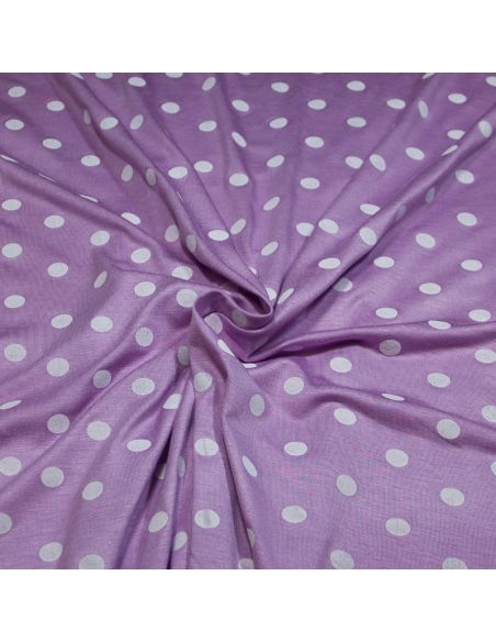 Jersey viscose - Pois blanc fond lilas