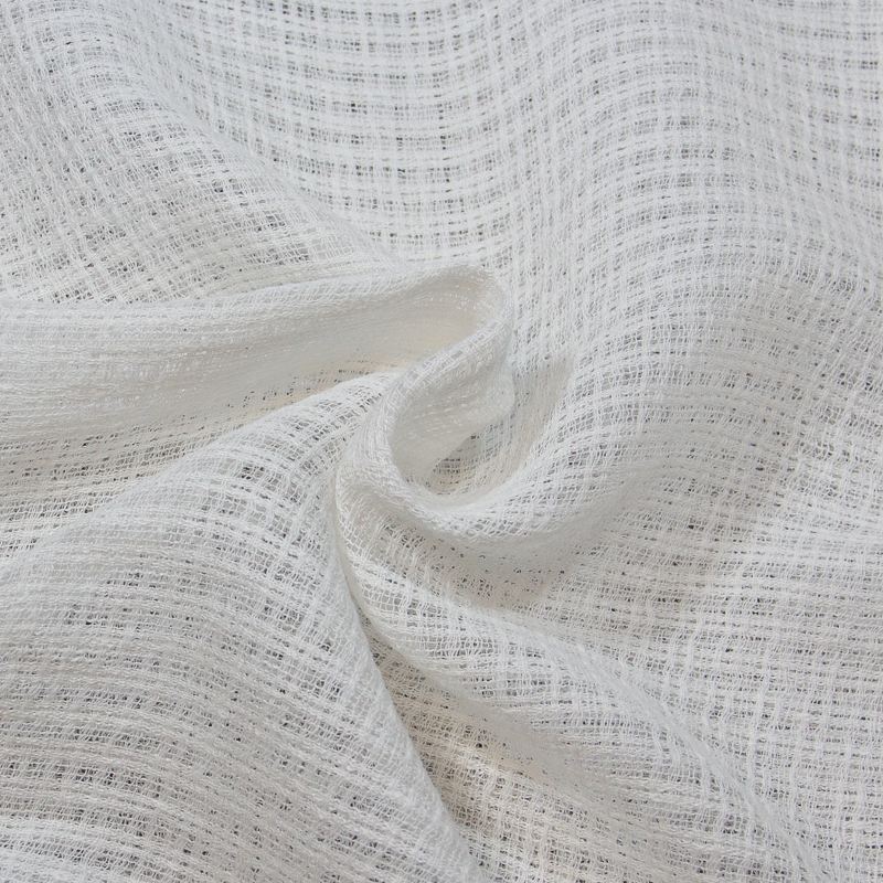 Gaze de lin ajourée - Blanc cassé