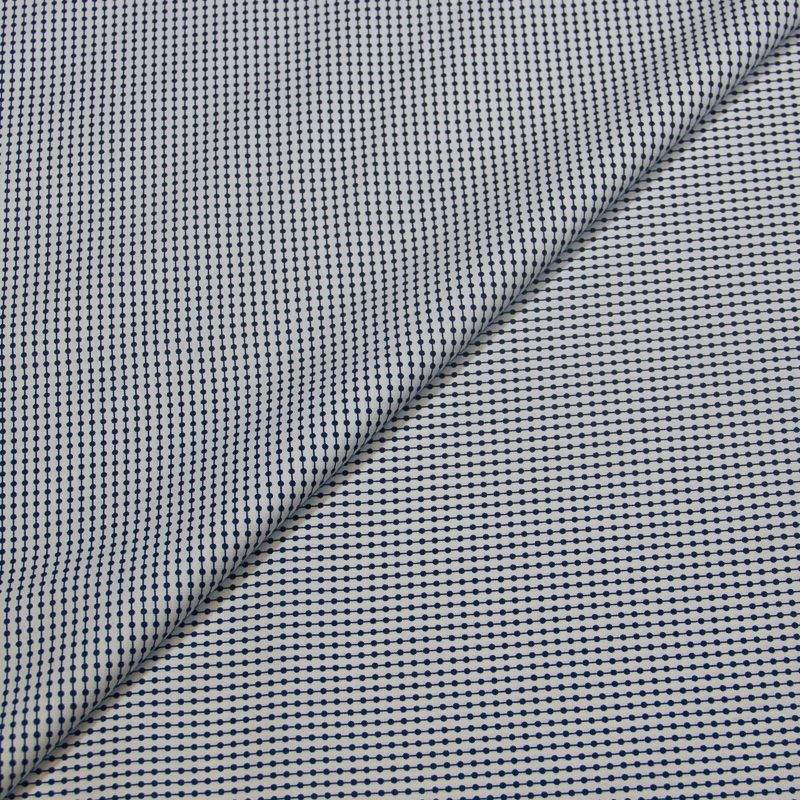 Popeline 100% coton - Chaîne fine perle marine