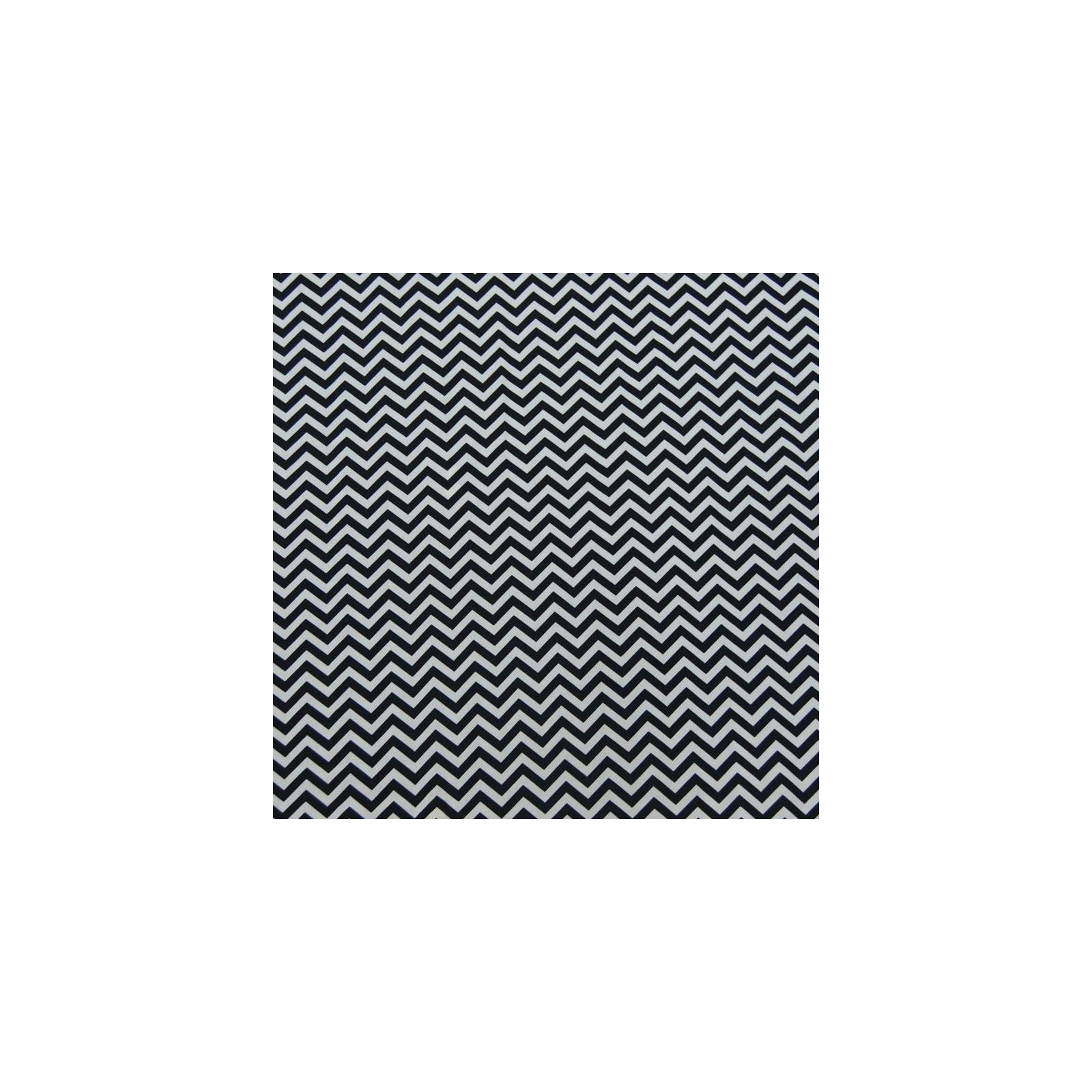 Tissu Crêpe Polyester imprimé zig zag noir et blanc 