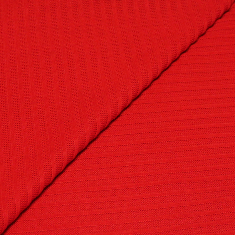 Jersey tricot côtelé - Rouge