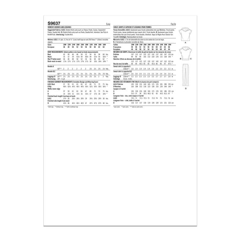 Patron Simplicity 9637.W2 - Sweat et legging