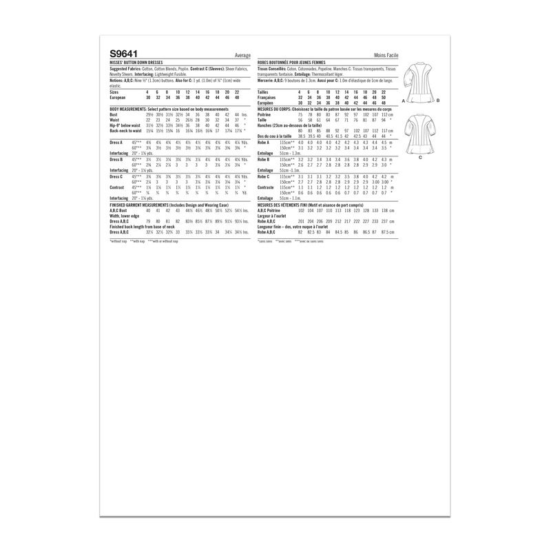 Patron Simplicity 9641.R5 - Robe boutonnée