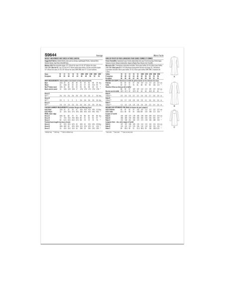 Patron Simplicity 9644.AA - Robe en tricot en trois longueurs