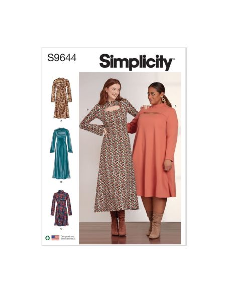 Patron Simplicity 9644.AA - Robe en tricot en trois longueurs