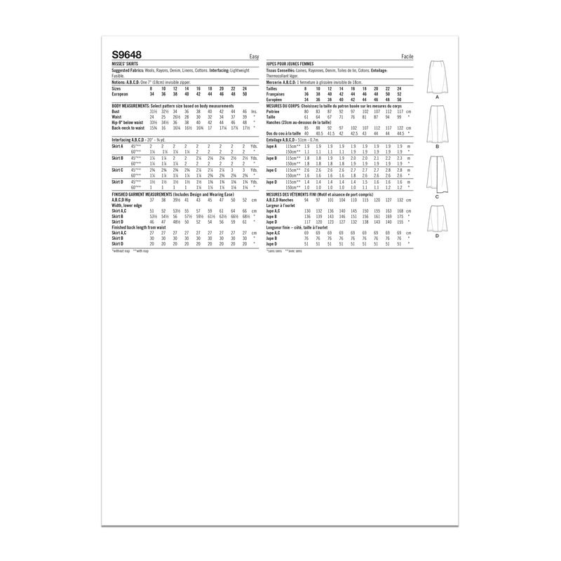 Patron Simplicity 9648.K5 - Jupe