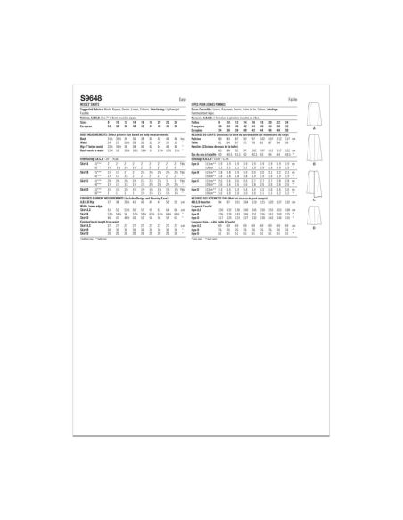 Patron Simplicity 9648.K5 - Jupe