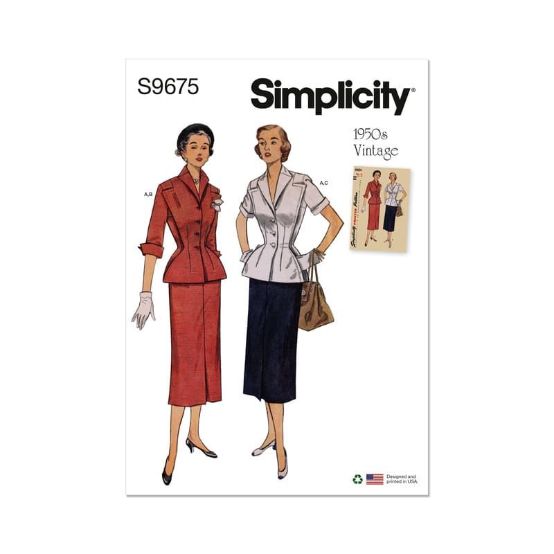 Patron Simplicity 9675.U5 - Jupe et blouson vintage