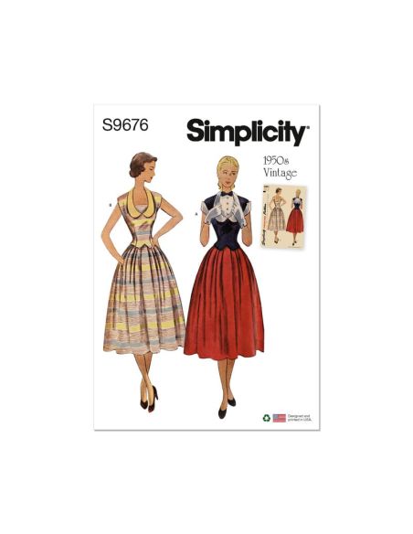 Patron Simplicity 9676.H5 - Robe deux pièces vintage