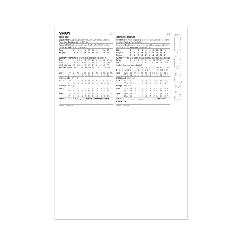 Patron Simplicity 9683.K5 - Jupe