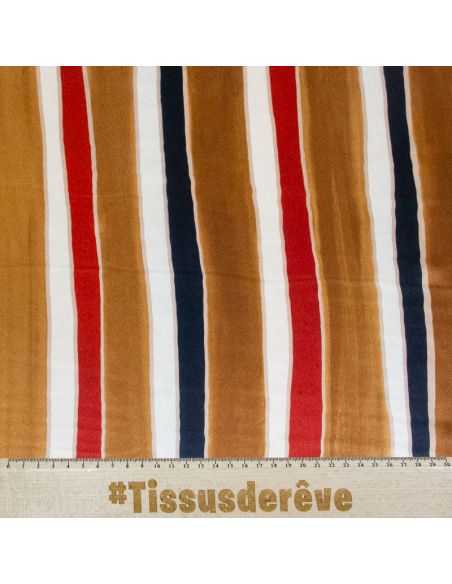 Satin 100% soie - Rayures multicolores