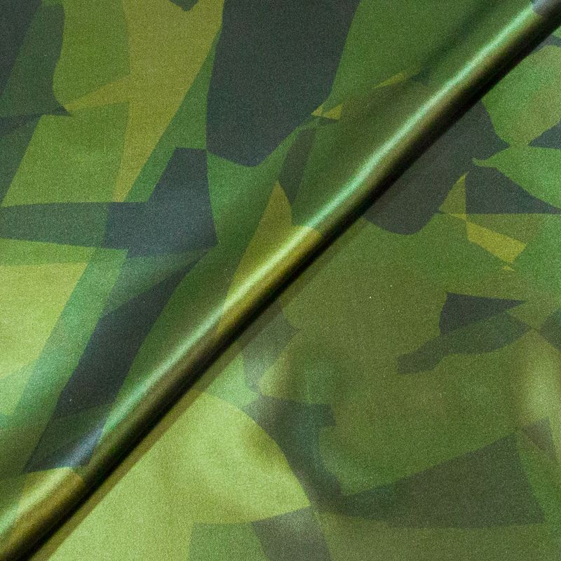 Satin 100% soie - Camouflage vert