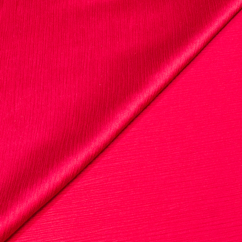Satin 100% soie crinkle - Rouge